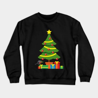 Robin And Colorful Presents Under The Christmas Tree Crewneck Sweatshirt